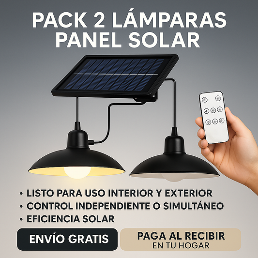 Pack 2 Lámparas Panel Solar